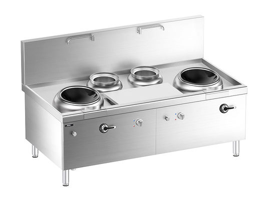 качество  Floor Chinese Induction  Double-wok  and Double Bain Marie  Stove with Cabinet завод